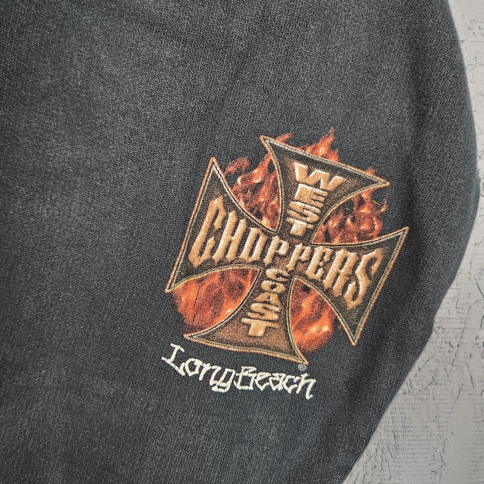 Sudadera con Capucha West Coast Choppers Para Hombre Grande Jesse Who Flames Larga Playa Motocicleta De Colección Foto 4 de 4