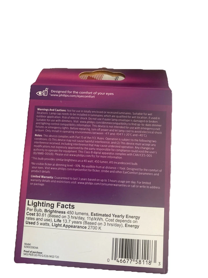 Philips Ultra Definition Soft White 40w LED Bulbs A15 Medium Base E25, 2 Pack - Image 3 of 4