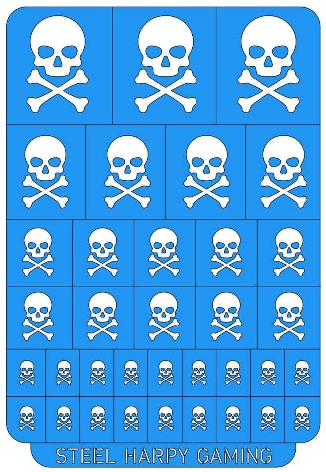 Pirate Skull & Bones - Airbrush/Painting Stencil - Steel Harpy Gaming Brand New