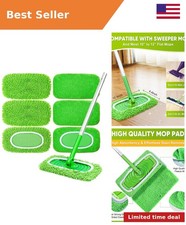 6-Pack Reusable Microfiber Mop Pads Compatible with Swiffer Sweeper