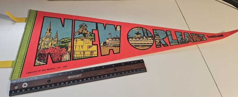 Vintage 1973 NEW ORLEANS Louisiana - Felt Pennant 25"