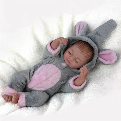Full Body Soft Vinyl Silicone Preemie Girl Reborn Newborn Baby Dolls Mini Doll