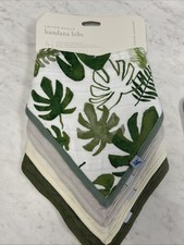 Little Unicorn Bandana Bibs 4 Pack Cotton Muslin Baby 0-2 Years Green