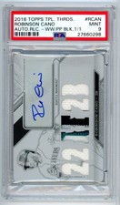 2016 Topps Triple Threads Robinson Cano RNCAN PSA 9 1/1 Auto Jersey WW/PP BLK