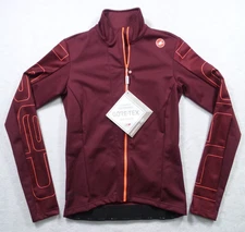 Castelli Cycling Jacket Womens Size Small Red Full Zip Transition Stretch NWT