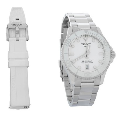 Tissot Seastar 1000 White Dial Women's Quartz Watch T120.210.11.011.00