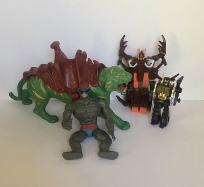 Vintage 80s MOTU Transformers Toy Lot - Chop  Shop, Kickback, Stratos, BattleCat