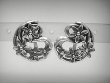 Sterling Silver Earrings Solid 925 Flowers Fr...