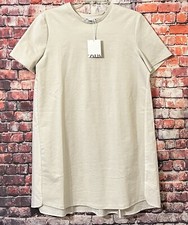 New ZARA Short Sleeve Mini Pleated Panel Shift Dress Size S