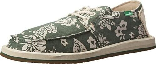 NWOB MENS SIZE 8 OLIVE SANUK DREWBY CHILLIN FLORAL LACE UP BOAT SHOE SNEAKERS