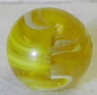 #18506m Bright Yellow on Yellow Base Glass Christensen Agate Company Marble .65