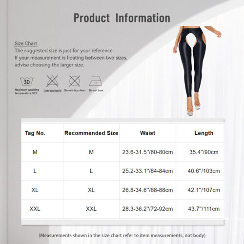 Damen Strumpfhose ouvert glänzend glänzend Tights High Waist Footless Pants - Bild 8 von 82