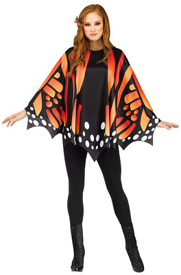 Brand New Monarch Butterfly Wing Poncho Adult Costume
