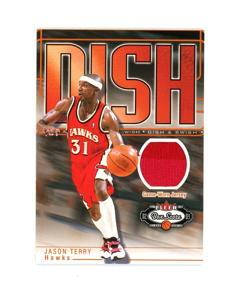 JASON TERRY 2002-03 Fleer Box Score DISH Jersey Atlanta Hawks JM