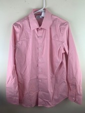 Old Navy Size S 15.25 34 Mens Shirt Slim Fit Pink Built In Flex The Signature