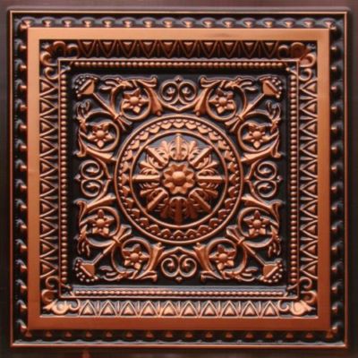Antique Copper PVC Faux Tin Ceiling Tile 2'x2' - Decorative Glue Up Or Grid Style