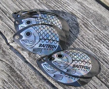 Size 7 Gunmetal Black Northland Baitfish Indiana Blades- Lot of 25 C2