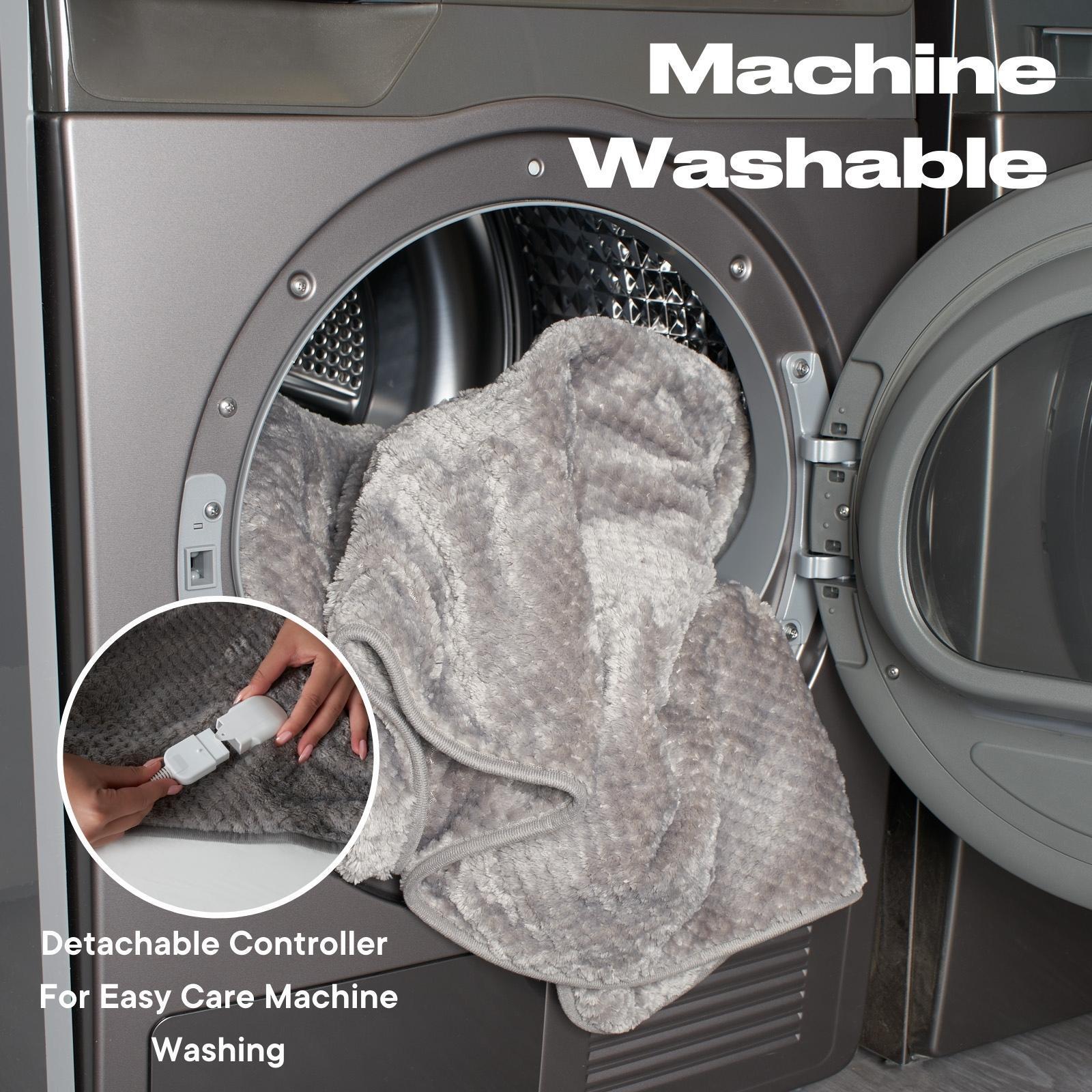 Electric Heated Over Blanket Double Waffle Fleece Warm 9 Heat Control Soft Throw eBay