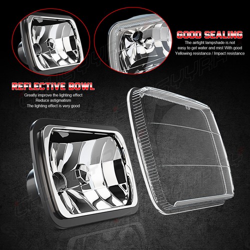 2Pcs 5x7" 7x6" LED High Low Beam Headlights For Ford E 150 E 250 E-350 Econoline - Afbeelding 5 van 12