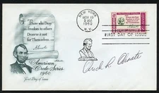 Clyde L. Choate d2001 signed autograph auto FDC MOH Recipient US Army WWII BAS