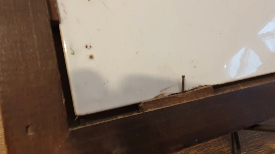 Tableau Huile sur Plaque  porcelaine Époque Napoléon III décor Fleur Et Oiseau  - Photo 4/4