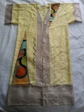 Vintage Russell Trusso Long Hand Painted Kimono Sleeve Cardigan Silk USA Made