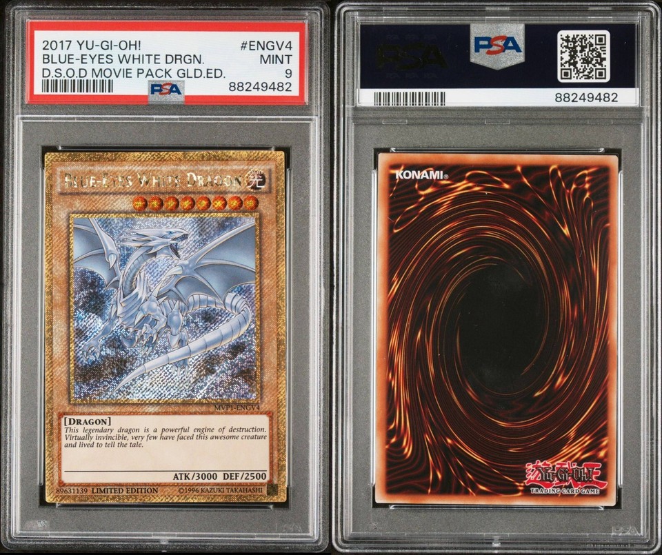 BlueEyes White Dragon Gold Secret Rare MVP1ENGV4 PSA 9 Mint! eBay