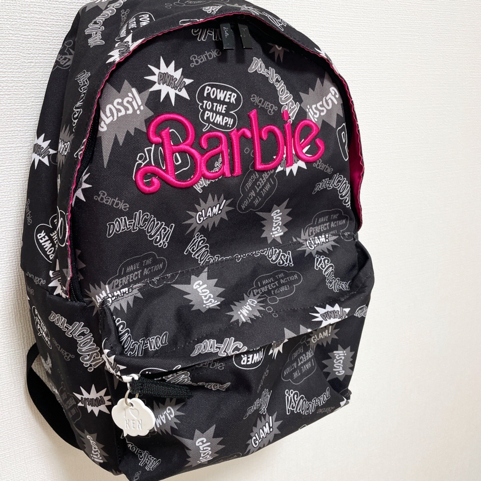 Barbie Logo Embroidery Backpack School Bag Black Woma… Gem