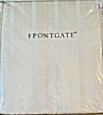 Frontgate Resort Queen Duvet Cover Gray Fog Striped 100% Cotton luxury bedding