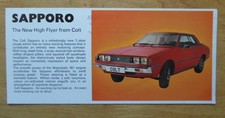 MITSUBISHI COLT SAPPORO 1978 UK Mkt Small Format Sales Flyer Leaflet Brochure