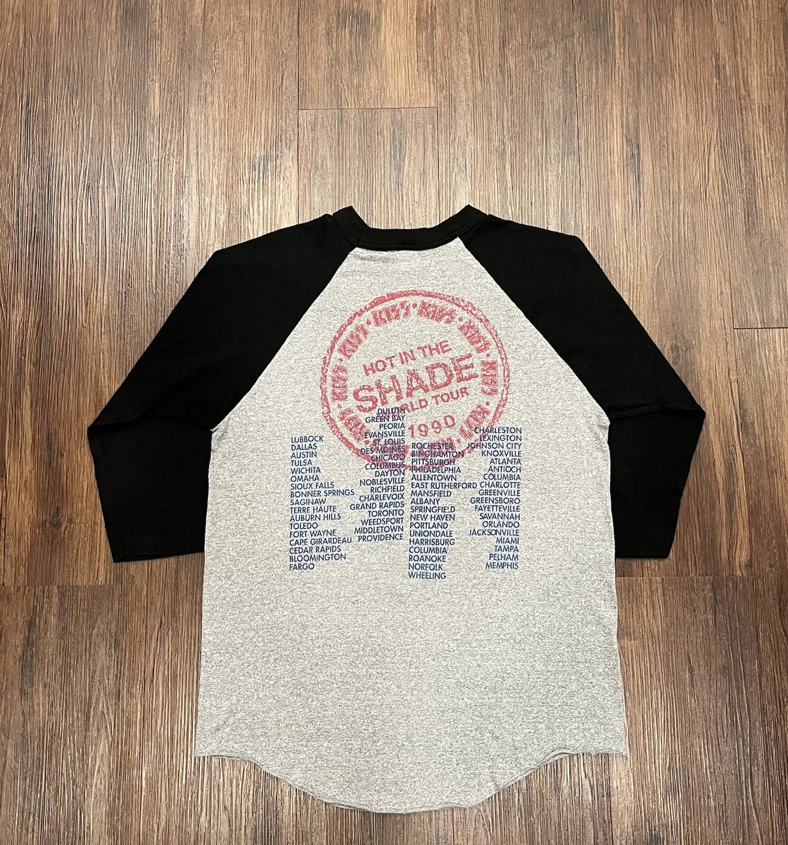 Vintage 1990 Kiss Hot In The Shade Tour Raglan 3/4 Sleeve T-shirt