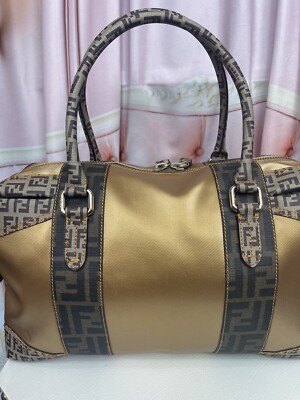 FENDI Metallic Canvas Zucca Zucchino Spalmati Mixed Media B Mix