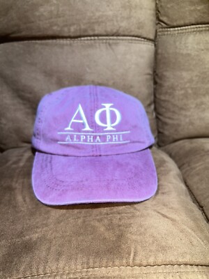 Alpha Phi Sorority Womens Baseball Cap Hat Plum Purple Adjustable Embroidered
