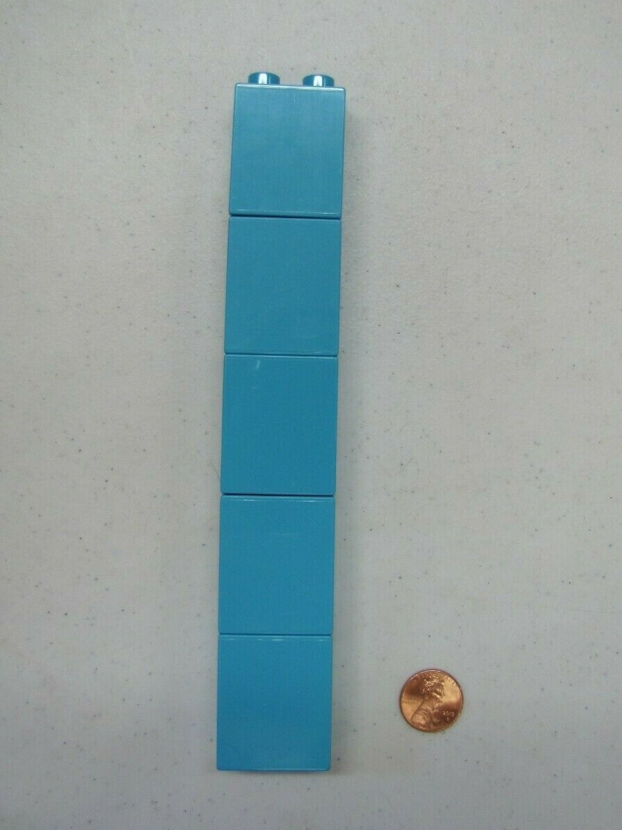 Lego Duplo 5 Thin 2X1X2 Azure Blue Bricks Blocks Building House