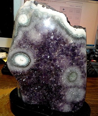 LG.  AMETHYST CRYSTAL CLUSTER  CATHEDRAL GEODE FROM URUGUAY LG STALACTITE BASES
