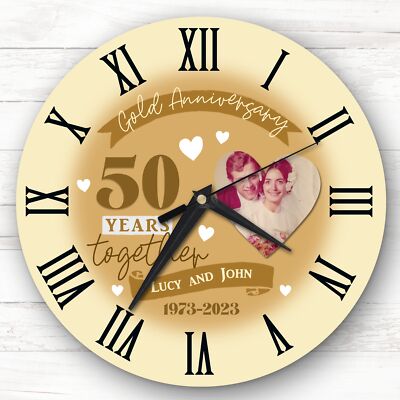 50. Hochzeitstag Gold Foto personalisiert Geschenk personalisierte Uhr