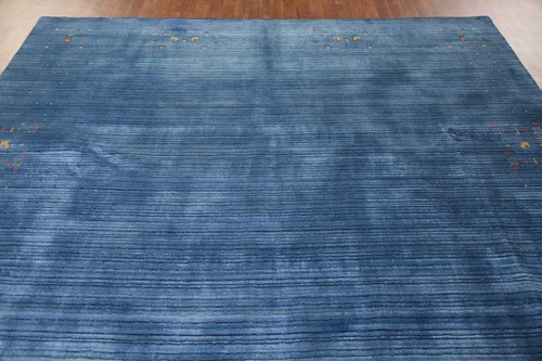 Blue Silk Gabbeh Oriental Hand-made Little Animal Design Room Size Area Rug 9x11 - 第 13/21 張圖片