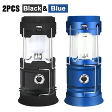 USB Solar Portable LED Flashlight Rechargeable Camping Tent Light Lantern Lamp