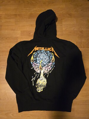  Metallica T Shirt Adult Small Black VTG Rock Licensed Hoodie H&M Dual Print  