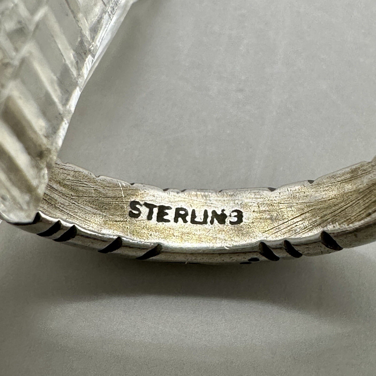 Artisan Boho Stackable Ring Signed Locke Sterling… - image 6