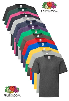 FRUIT OF THE LOOM Fruit Loom Kids Iconic Fashion Fit Jungen Mädchen Kinder Baumwolle Tee T-Shirt