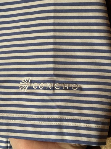 Peter Millar Summer Comfort Blue White Striped Polo Shirt Mens XL Concho - Picture 5 of 5