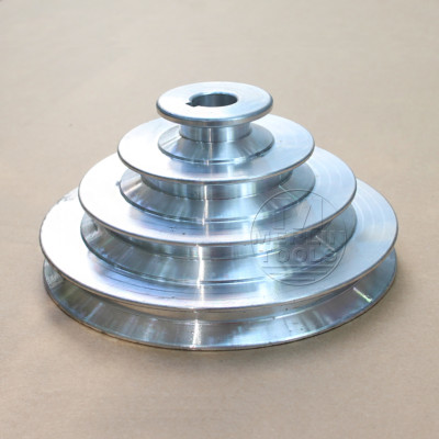 OD 130mm, 4 Step Pulley 16mm Bore for 1/2'' = 12.7mm  Belt width - Cast Aluminum