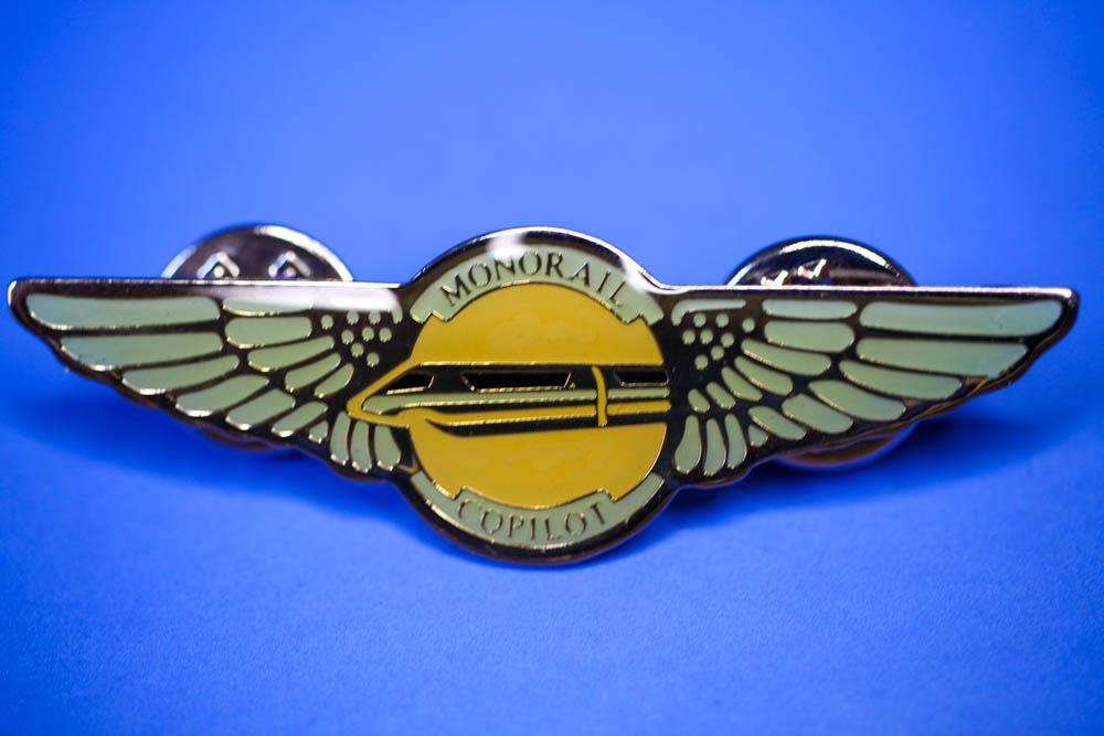 Disney World Monorail 40th Anniversary Teal Copilot Wing Pin 1999-image