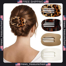 Duckbill Hair Clips 4-Pack, Flat Claw Design, Solid Color for All Hair Types