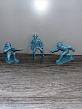 3 Vintage Marx Blue Cowboys Western