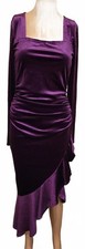 Nashalyly Women's Purple Long Sleeve Ruffle Bodycon Sexy Dress