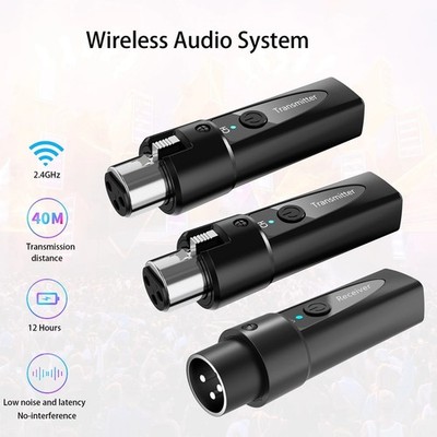 2,4 GHz XLR Drahtloses Mikrofon Sender Empfänger Wiederaufladbarer Mikrofonadapter