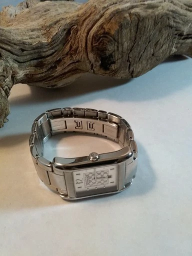 Orologio Donna COACH Quarzo Svizzero Tutto Acciaio Cinturino Argento Stile Tank