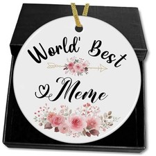World's Best Meme Christmas Mothers Day Birthday Ceramic Ornaments Gifts for